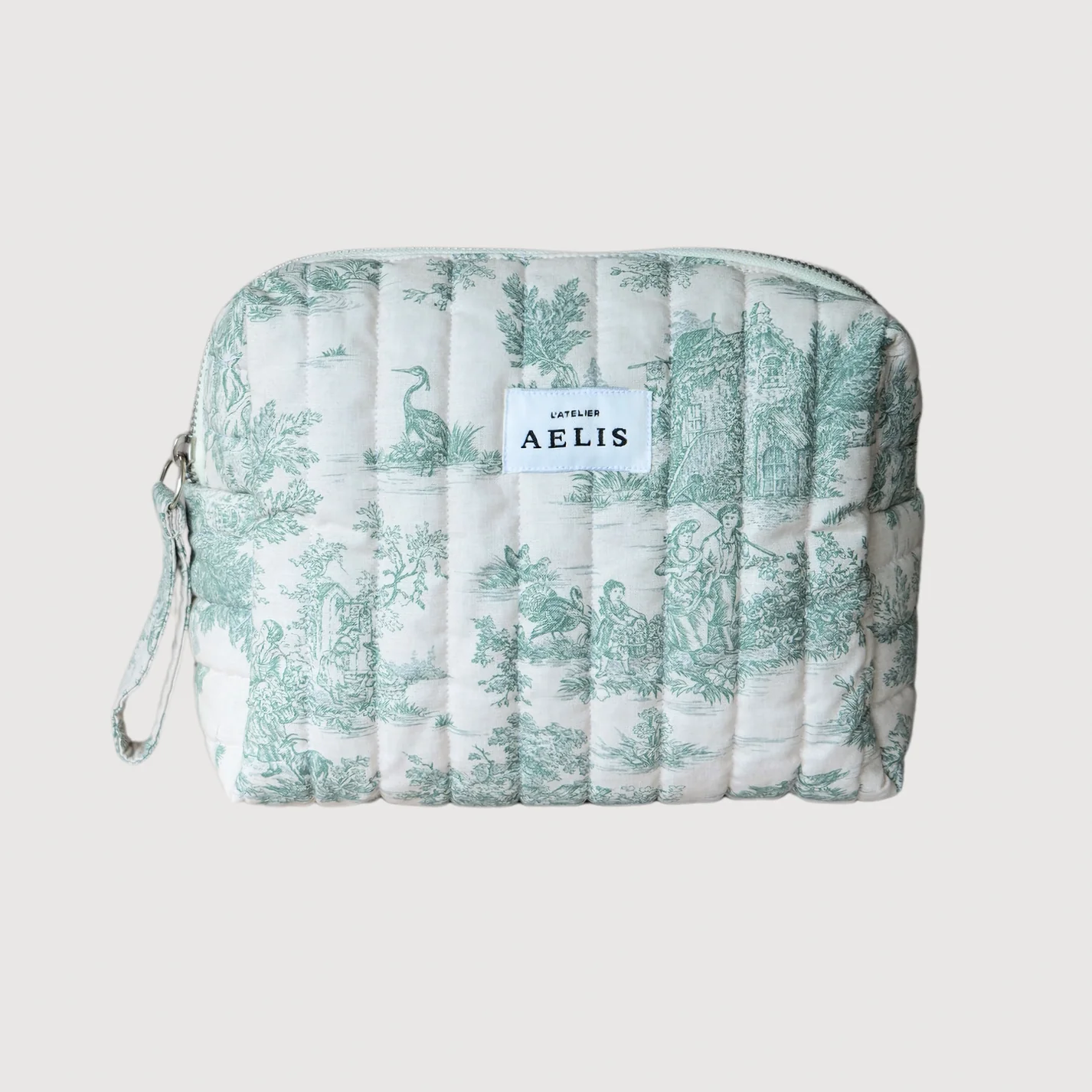 babylab-atelier aelis-grande trousse toile de jouy gris