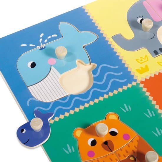 BABYLAB-GOULA-puzzle dencastrement animaux3