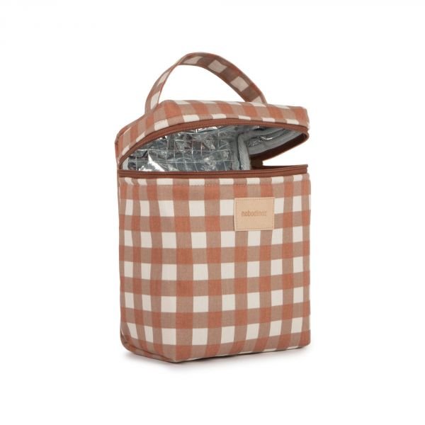 babylab-nobodinoz-sac isotherme terracotta checks1