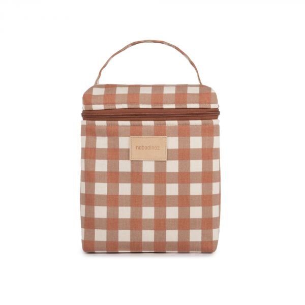 babylab-nobodinoz-sac isotherme terracotta checks2