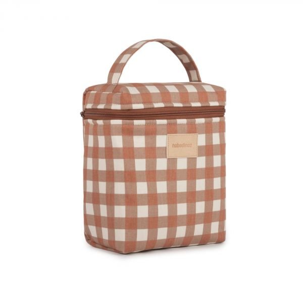 babylab-nobodinoz-sac isotherme terracotta checks3