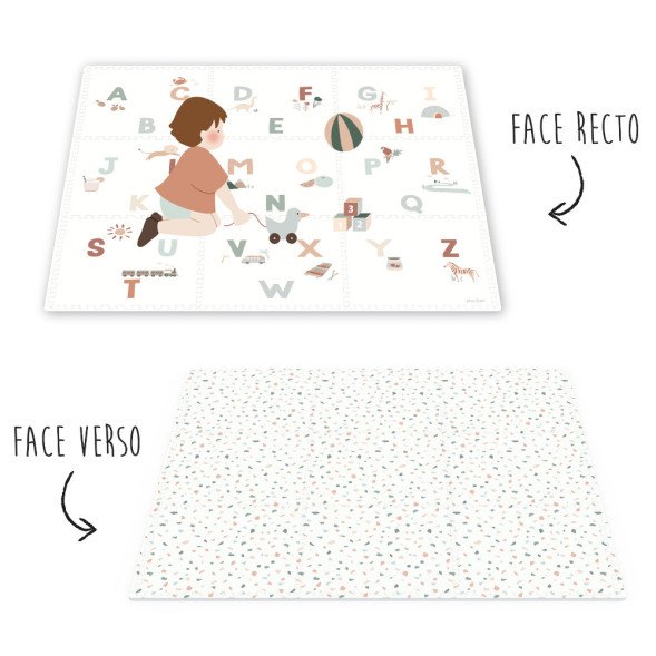 babylab - play&go 3-en-1 tapis puzzle alphabet