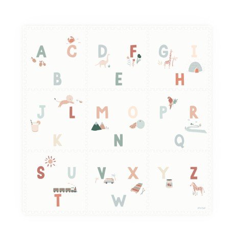 babylab - play&go 3-en-1 tapis puzzle alphabet1