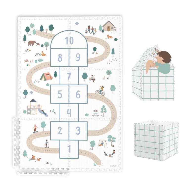 babylab - play&go 3-en-1 tapis puzzle – marelle5