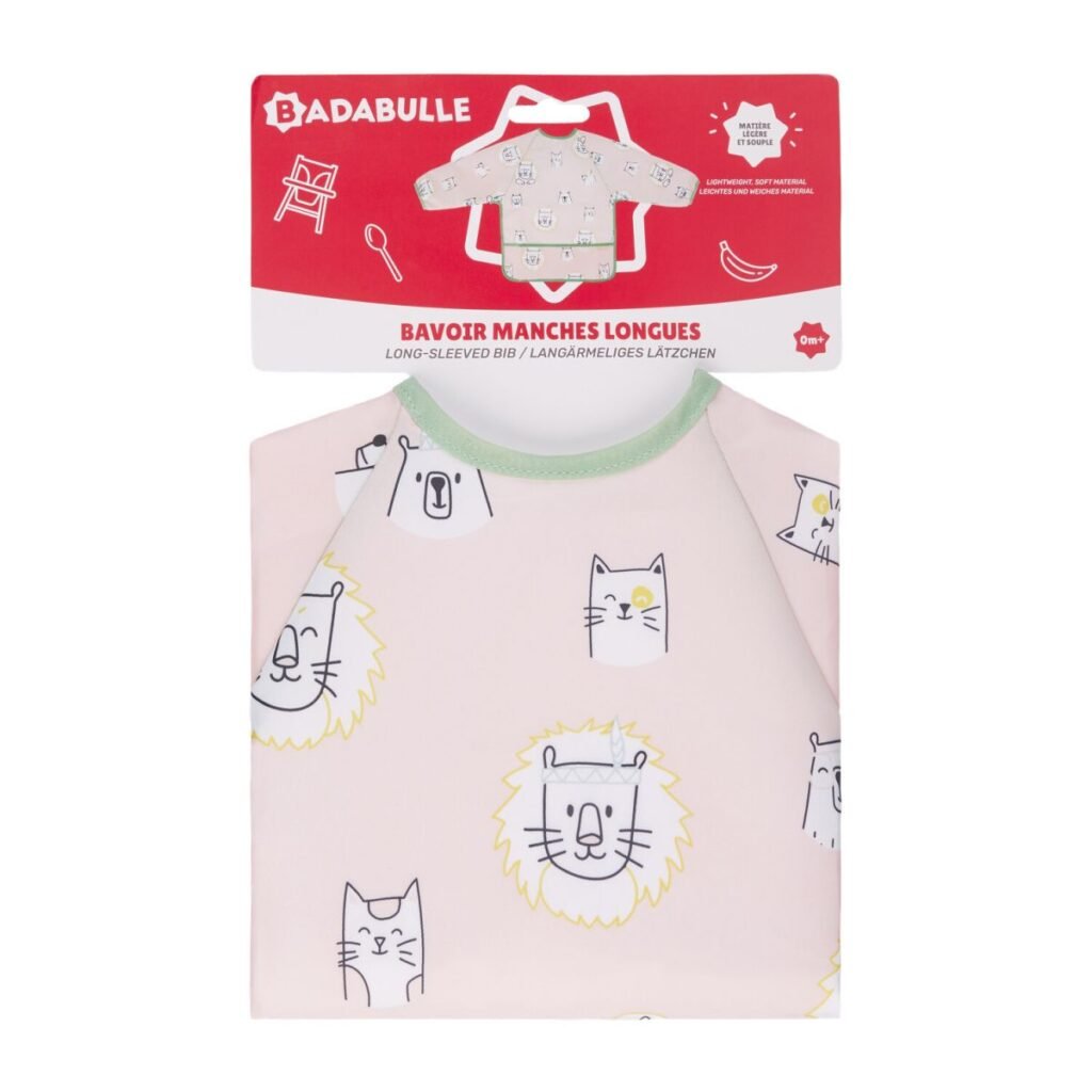 babylab-badabulle-bavoir rose manche longue1